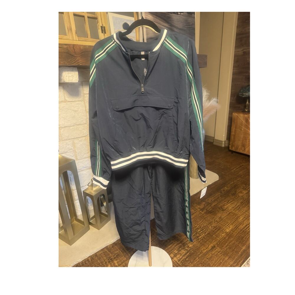 Free People Movement Here To There Track Suit Set HalfZip Packable Windbreaker M